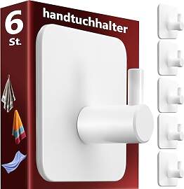 Menz Handtuchhaken ohne Bohren, 6 Stk. – Weiße
