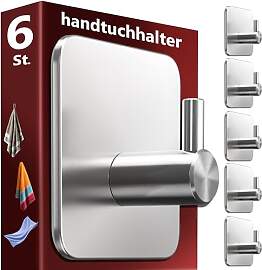 Menz Handtuchhaken ohne Bohren, 6 Stück,