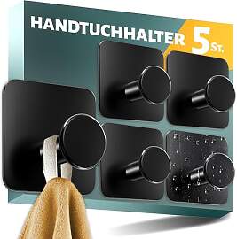 Menz Handtuchhalter ohne Bohren, 5er SET -