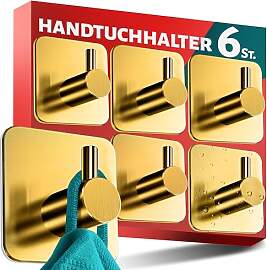 Menz Handtuchhalter ohne Bohren Edelstahl, 6er Set 
