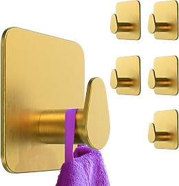 Menz Handtuchhalter ohne Bohren, golden - 6 Stück 