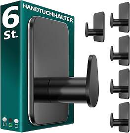 Menz Handtuchhalter ohne Bohren in Schwarz, 6