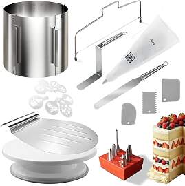 Menz Tortenschneider-Set, 24 Teile - Tortenheber,