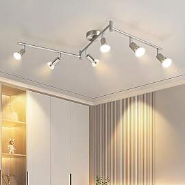 meoaow Deckenstrahler 6 Flammig Silber Deckenlampe 