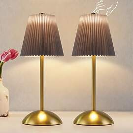 meoaow Nachttischlampe 2er Set Tischlampe Akku -