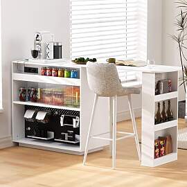 Merax Bartisch mit Stauraum, mit offene Fächer,2