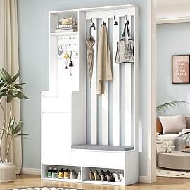 Merax Flurgarderobe, Garderobenset mit Sitzbank,
