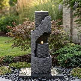 Merax Gartenbrunnen mit LED und Wasserpumpe,