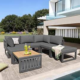 Merax Gartenmöbel Set für 6 Personen,Gartensofa