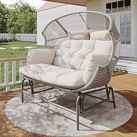 Merax Gartenschaukel 2-Sitzer, PE-Rattan