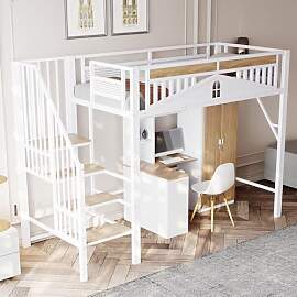 Merax Hochbett aus Metall, 90 x 200 cm,