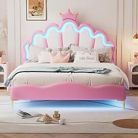 Merax Kinderbett 140x200 cm Prinzessin Bett -