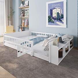 Merax Kinderbett Bodenbett 140x200 cm mit