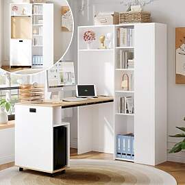 Merax klappbarer Schreibtisch mit Regal, 2 in 1