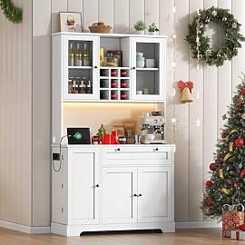 Merax Küchenschrank, Buffetschrank mit LED und
