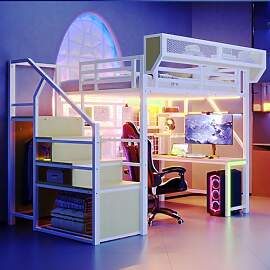 Merax Metall Hochbett 140x200 cm, mit