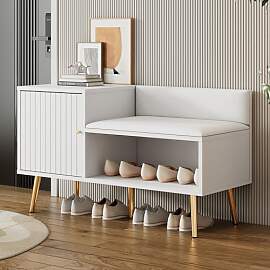 Merax Schuhschrank mit gepolsterter Sitzbank und