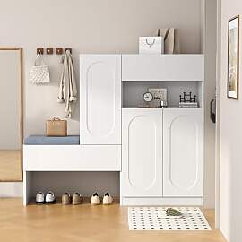 Merax Schuhschrank mit Sitzbank, Schuhbank mit