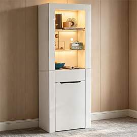 Merax Vitrine mit LED-Lichtern, Vitrinenschrank