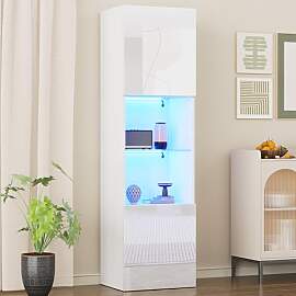 Merax Vitrinenschrank 160cm, Glasvitrine mit