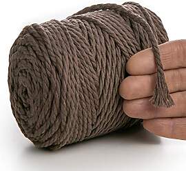 MeriWoolArt® Makramee Garn 4mm 75m Braun,