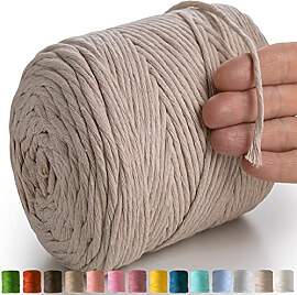 MeriWoolArt® Makramee Garn Beige - Makramee Garn