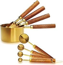 Messbecher und Löffel Set - Gold Messlöffel mit