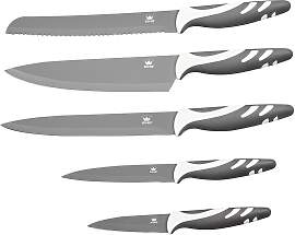 Messer-Set KING, grau (anthrazit), Edelstahl,