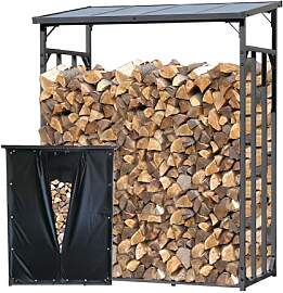 Metall Kaminholzregal Außen 143 x 70 x 185 cm Mit 