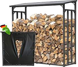 Metall Kaminholzregal Außen 185 x 70 x 185 cm Mit 