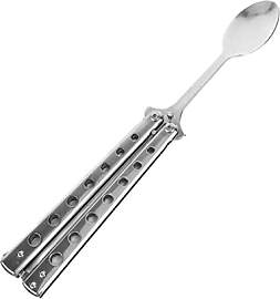 Metall Klappbarer Balisong Trainer Löffel Gabel