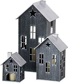 Metall Laterne im 3er Set 36/23 / 14 cm - schwarz