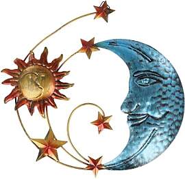 Metall Sonne Mond Wandkunst Himmlische