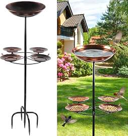 Metall Vogeltränke Stehend, Vintage Vogelbad mit