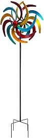Metall Windrad bunt - Ø 38 cm/Höhe 140 cm - Deko 
