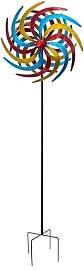 Metall Windrad bunt - Ø 61 cm/Höhe 210 cm - Deko 