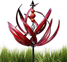 Metall Windrad, Windlotus, Windspinner, Massives