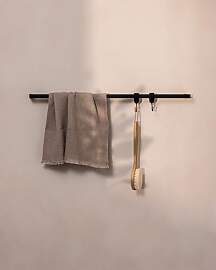 Metallbude Handtuchhalter VANA - Eckig/Schwarz -