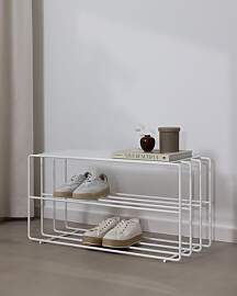Metallbude Schuhregal NEVA Weiß - Schuhbank aus