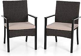 MFSTUDIO Gartenstuhl 2er Set, Rattan Stuhl Garten