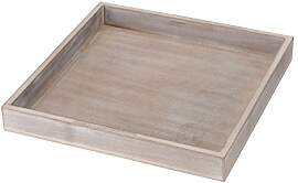 Mi Casa Tablett aus Holz, grau, quadratisch, 25