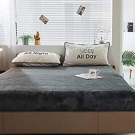 Michorinee Warme Fleece Spannbettlaken 160x200cm