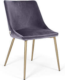 Microfaser Polsterstuhl flieder mit goldenen Beinen