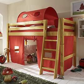Midi-Hochbett Kids Paradise Kiefer Massivholz mit