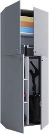 Mid.you Mehrzweckschrank, Grau, 3 Fächer,