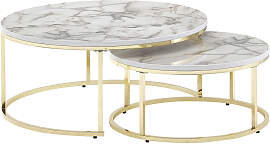 Mid.you Satztisch, Weiß, 2-teilig, rund, eckig,