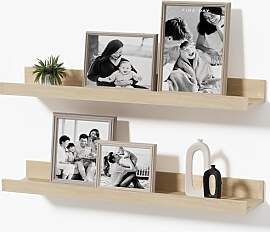 Mifurn 2er Set Bilderleiste Eiche, 60cm Wandregal