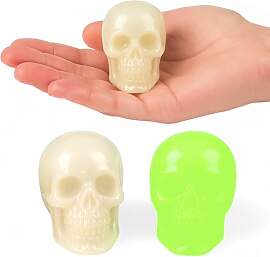 MIJOMA 3er Set Mini Totenkopf Deko – Glow in The 