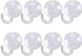 MIJOMA 8er Pack Saugnapf-Haken Transparent –