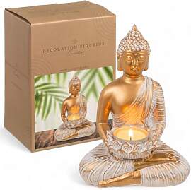 MIJOMA Buddha-Dekofigur, Gold & Weiß,